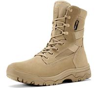 FREE SOLDIER Chaussures de Randonnée Hommes Bottes Militaires de Haut-Niveau Bottes Tactiques de Combat Mid High Chaussures à Lacets Tout Terrain Souliers(Sable Couleur,39EU)