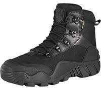 FREE SOLDIER Chaussures de Randonnée Hommes Bottes Militaires de Haut-Niveau Bottes Tactiques de Combat Mid High Chaussures à Lacets Tout Terrain Souliers(Noir, 43EU)