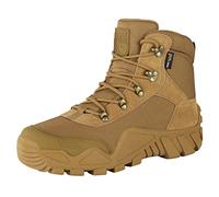 FREE SOLDIER Chaussures de Randonnée Hommes Bottes Militaires de Haut-Niveau Bottes Tactiques de Combat Mid High Chaussures à Lacets Tout Terrain Souliers(Brun,45EU)