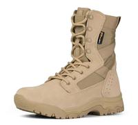 FREE SOLDIER Chaussures de Randonnée Hommes Bottes Militaires de Haut-Niveau Bottes Tactiques de Combat Mid High Chaussures à Lacets Tout Terrain Souliers(Sable Couleur,42EU)