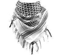 FREE SOLDIER Foulard 100% Coton écharpe Militaire Shemagh Tactique désert Keffiyeh avec Tassel 43 x 43 Pouces,Blanc