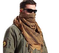 FREE SOLDIER Foulard 100% Coton écharpe Militaire Shemagh Tactique désert Keffiyeh avec Tassel 43 x 43 Pouces,Marron