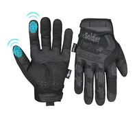 FREE SOLDIER Gants de Moto Gants de Scooter Tactique Unisex idéaux pour Auto Moto,Vélo, Motocross, Combat, d'escalade,Randonnée et Protection des Autres Activités en Plein(M, Doigt Complet/Noir)