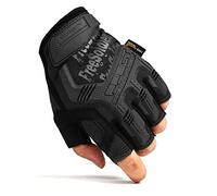 FREE SOLDIER Gants de Moto Gants de Scooter Tactique Unisex idéaux pour Auto Moto,Vélo, Motocross, Combat, d'escalade,Randonnée et Protection des Autres Activités en Plein(M, Demi Doigts/Noir)