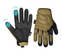 FREE SOLDIER Gants de Moto Gants de Scooter Tactique Unisex idéaux pour Auto Moto,Vélo, Motocross, Combat, d'escalade,Randonnée et Protection des Autres Activités en Plein,Doigt Complet Marron,M