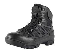 FREE SOLDIER Homme Tactique Bottes Mid High Rise Chaussures de Randonnée d'hiver Bottes de Cuir(Noir Cuir,43 EU)