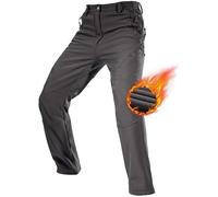 FREE SOLDIER Pantalon Ski d'hiver pour Hommes Pantalon de Chasse Imperméable Coupe-Vent Softshell Doublé de Polaire pour la Randonnée(Gris, 56)