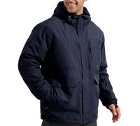 FREE SOLDIER Veste de ski imperméable pour homme avec doublure en polaire, col neige chaud pour l'hiver avec capuche et coutures entièrement étanches, Bleu Profond, 3XL