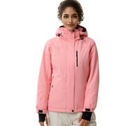 FREE SOLDIER Veste de Ski Neige Imperméable Femme Doublée Polaire Chaude Hiver Pluie avec Capuche Surpiqûres Étanchées (Rose,XXL)