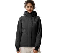 FREE SOLDIER Veste de Ski Neige Imperméable Femme Doublée Polaire Chaude Hiver Pluie avec Capuche Surpiqûres Étanchées (Noir,XXL)