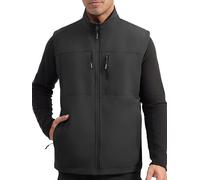 FREE SOLDIER Veste Hiver Homme Chaude Décontractée Doublée Polaire Vêtement d'Extérieur Coupe-Vent Réversible Softshell Sans Manches pour Travail Randonnée (Noir,M)