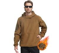 FREE SOLDIER Vestes Polaires Hommes Sweat à Capuche Sweatshirt Hommes avec 1/4 Fermeture éclair,Coupe-Vent Veste Tactique Armée Outdoor (Wolf Braun,XL)