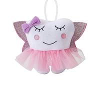 free-space Poupée fée des Dents Broderie avec Poche Ailes Brillantes Cristal Velours fée des Dents Souvenir garçons Filles Cadeaux (Pink)