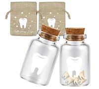 free-space Tooth Fairy Sac avec 2 petites bouteilles en verre Tooth Fairy Keepsake Kids Tooth Fairy Bag Set (tooth fairy bottle)