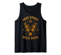 Free Spirit Wild Soul Papillon Étoiles Lune Céleste Débardeur
