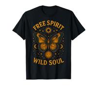 Free Spirit Wild Soul Papillon Étoiles Lune Céleste T-Shirt