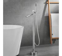 Free Standing Bath Taps Hot and Cold Single Hole Bathroom Taps Mixer for Free Standing Bath,Chrome