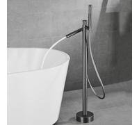 Free Standing Bath Taps Hot and Cold Single Hole Bathroom Taps Mixer for Free Standing Bath,Grey