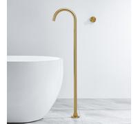 Free Standing Bath Taps Mixer Hot and Cold Brass G1/2 Connection Freestanding Floor Standing Bath Tap Brushed Gold