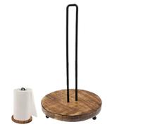 Free Standing Kitchen Roll Holder - Wooden Paper Towel Holder | Farmhouse Style Tabletop Paper Towel Holders Organizer with Base for Tables and Bathrooms, Dispenser