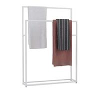 Free Standing Towel Rack Holder for Bathroom 2 Tier Towel Bar Stand & Clothes Drying Rack Stylish Black Design Space Saving for Towels and Clothes