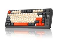Free wolf M75 82 PBT Touches Clavier sans Fil Compact Capuchons - Chatoyant | Connexion Double Mode Bluetooth+2.4G, Contrôle Molette & Écran, Lumière Arc-en-Ciel, Anti-Ghosting Complet pour Mac/Win