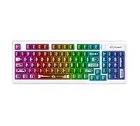 Free wolf M95 Clavier à Membrane Filaire avec Touches PBT Transparentes, Rétroéclairage RGB Arc-en-Ciel, Clavier de Jeu 94 Touches avec Pavé Numérique, QWERTY, Frappe Silencieuse Anti-Ghosting-Noir