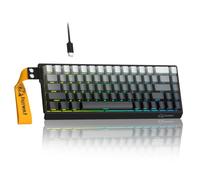 Free wolf S68 Clavier de jeu filaire 60 %, impression latérale, Moon Night | Effets de lumière RVB dynamiques, 68 touches, touches PBT, frappe silencieuse, anti-ghosting à 26 touches