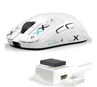 Free wolf X AJAZZ AJ159 V2 Souris Gaming sans Fil 54g - Capteur PAW3395 32000 DPI, Triple Mode 2.4G/Bluetooth/Filaire, 1000 Hz, Batterie Hot-Swap, 54g Ultra Légère (Noir-B)