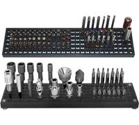 FREE ZONE Ensemble Organisateur d'Embouts (Noir) | Rangement à 158 Trous | Stockage d'Adaptateurs Hexagonaux et d'Entraînement 1/4 Pouces | Porte-Embouts