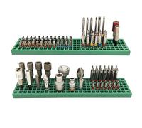 FREE ZONE Ensemble organisateur d'embouts (vert) | Rangement d'embouts à 158 trous | Stockage d'adaptateurs d'embouts hexagonaux et d'embouts d'entraînement de 1/4 pouces | Porte-embouts hexagonaux