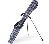 FREEAMG 120CM Sac de Golf avec Support, Sac de Golf Léger et Portable à Pied avec 2 Poches, Bretelles Réglables pour Le Practice, Les Parcours par 3 et Les Parcours Exécutifs (Bleu)