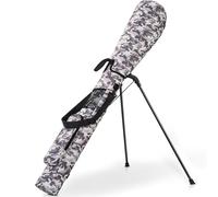 FREEAMG 120CM Sac de Golf avec Support, Sac de Golf Léger et Portable à Pied avec 2 Poches, Bretelles Réglables pour Le Practice, Les Parcours par 3 et Les Parcours Exécutifs (Gris)
