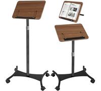 FREEAMG Support de Livre Réglable en Hauteur de 50 à 130CM pour Sol et Bureau, Support de Livre pour Lecture, Ordinateur Portable, Tablette, Recettes, Partitions (Noir)