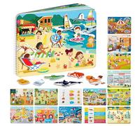 Freebear Livre occupé pour jeunes enfants, activités d'apprentissage préscolaire, ressources, jouets sensoriels Montessori pour autisme pour enfants de 2 à 3 ans, jouets de voyage, cadeaux pour