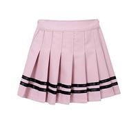 Freebily A-Ligne Jupe Évasé Plissé Écolière Enfant Fille Jupe-Short Intégré Uniforme Scolaire Ecole Jupette Jupe Patinage Tennis Sport Gym Rose 11-12 Ans