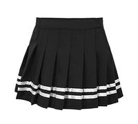 Freebily A-Ligne Jupe Évasé Plissé Écolière Enfant Fille Jupe-Short Intégré Uniforme Scolaire Ecole Jupette Jupe Patinage Tennis Sport Gym Noir 15-16 Ans