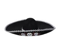 Freebily Chapeau De Cowboy Cowgirl Western Chapeau Mexicain Halloween Fête Enterrement De Vie De Garçon Soirée Déguisée À Thème Accessoire Carnaval Noir Adulte Taille unique
