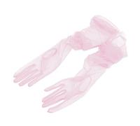 Freebily Déguisement Femme Sexy Longs Gants Mariage Mariée Soirée Partie En Tulle Perles Gants Bras Elégant Fashion Idéal Costume Accessoire Cérémonie Y Rose Taille unique