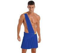 Freebily Déguisement Halloween Homme Costume Chevalier Guerrier Harnais Grec Ancien Rome Égypte Antique Une Epaule Maillots de Corps Lingerie Cosplay Party Bleu B L