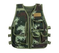 Freebily Enfant Camouflage Gilet Tactique Veste avec Multi-Poches Armée Verte 8-14 Ans
