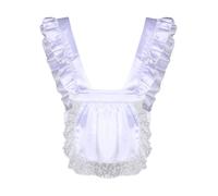 Freebily Enfant Mini Tablier en Satin Ceinture pour Fille Demi Tablier Cuisine Accessoire Costume Cosplay Fête Thème Halloween Blanc 9-10 Ans
