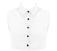 Freebily Faux Col Coton Homme Faux Collier Col Amovible Casual Blouse Tops Chemise Détachable Vêtements Décontractés Blanc M