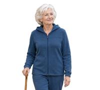 Freebily Femme Chemise Adaptative pour Femmes Veste Capuche Sweat Âgées | Veste En Polaire Pour Seniors Adaptée,Manteau Capuche,Loungewear Quotidien Confortable,Soins,Maisons,Maladie D'Alzheimer