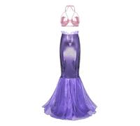 Freebily Femme Déguisement Sirène Princesse Bra Top Avec Jupe Queue de Sirène Cosplay Costume Halloween Carnaval à Thème Type I S