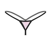 Freebily Femme Micro String Tanga Ficelle T-Back G-String Dentelle Culotte Taille Basse Broderie Lingerie Coquine sous-Vêtement Thongs Briefs Rose Taille Unique