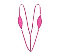 Freebily Femme Sexy Maillot de Bain Ficelle Lingerie Dos-Y Mini Micro Maillot de Bain Bikini Thong Nightwear Swimwear Swimsuit Rose Vif Taille Unique