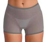 Freebily Femme Strings Tanga en Soie Glacée Transparent Shorty Boxer Respirant Culotte Ouverte Short Lingerie de Nuit 4808 Gris Taille Unique