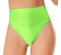Freebily Femmes Brillant Culottes Shorties Strings Bikini Tenue sous-vêtement de Nuit Lingerie érotique Slips T-Back Thongs Underpants Underwear Briefs Swimwear Z Vert Fluo XXL