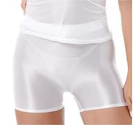 Freebily Femmes sous Jupe Shorts Pantalon De Sécurité Stretch Panty Short Cycliste Yoga Culottes Boxer Shorty Legging Slip Caleçon Respirant Mini Shorts pour Jupe Z Blanc XL